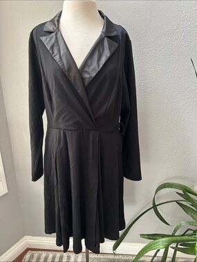 NWT Torrid Black Tuxedo Skater Dress 18